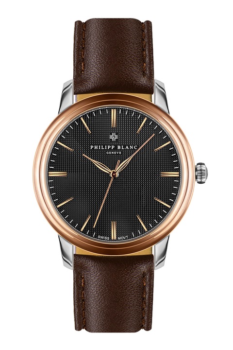 Philipp Blanc, Bőr karóra, Sötétbarna, Bronzszín