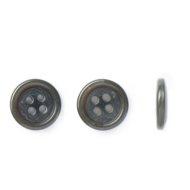 Комплект от 10 полиестерни копчета с матово покритие, каки, 15 mm L24