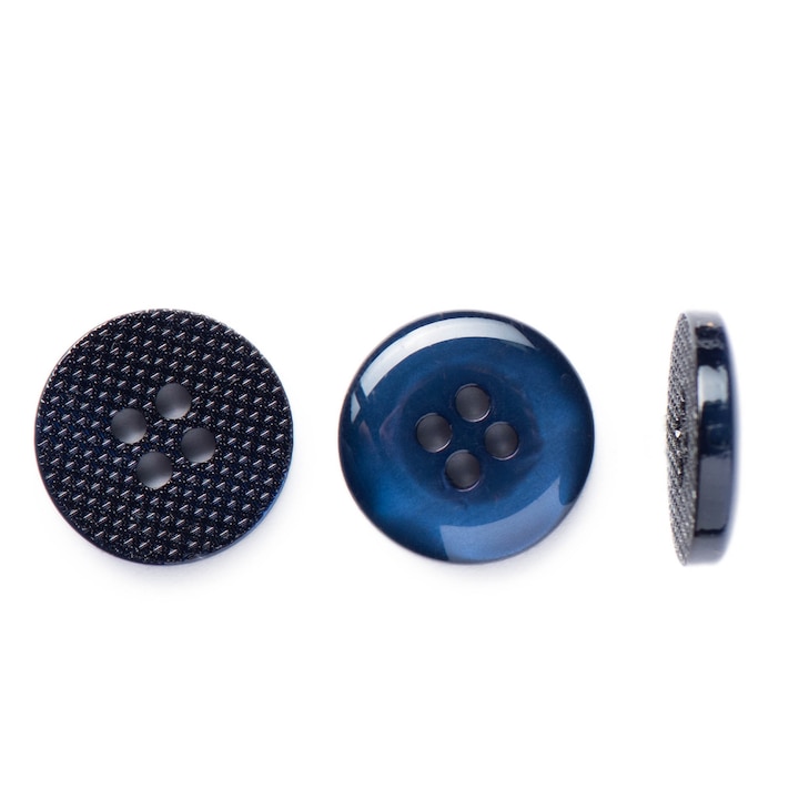 Комплект от 10 копчета с полупрозрачно перлено гланцово покритие, тъмносини, 15 mm L24