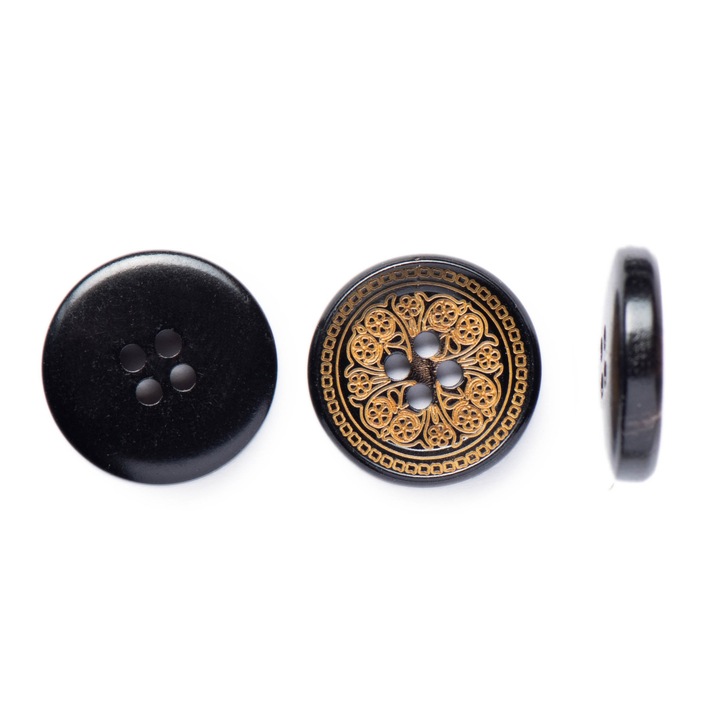 Комплект от 30 полиестерни копчета с лъскаво покритие и лазерно гравиран абстрактен модел