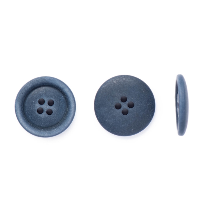 Комплект от 10 полиестерни копчета с матово покритие, сини, 20 mm L32