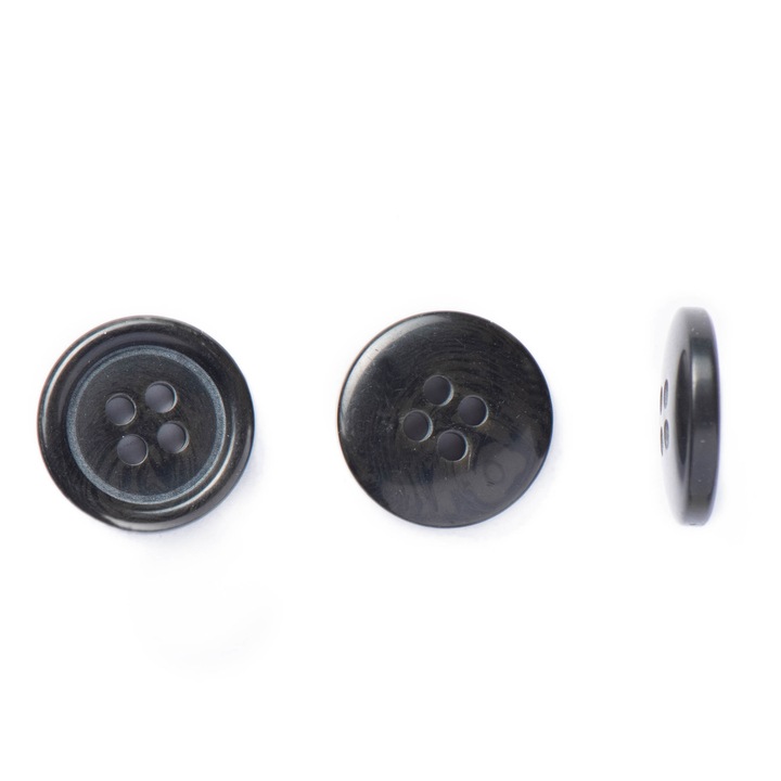 Комплект от 30 полиестерни копчета с матово покритие, сиви fc12, 15 mm L24