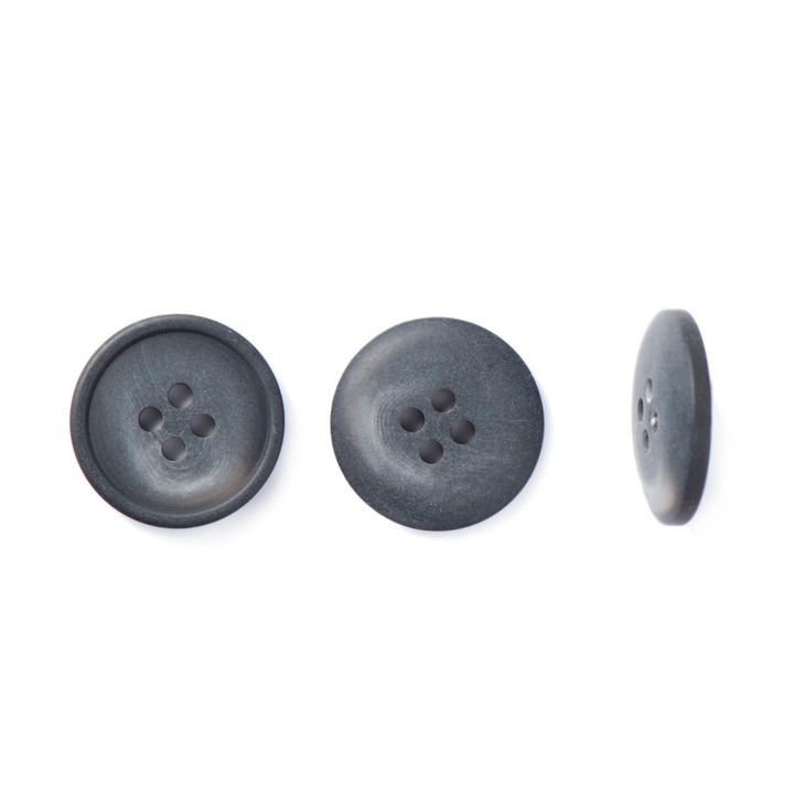 10 db poliészter gombos készlet matt felülettel, szürke 013, 15 mm L24