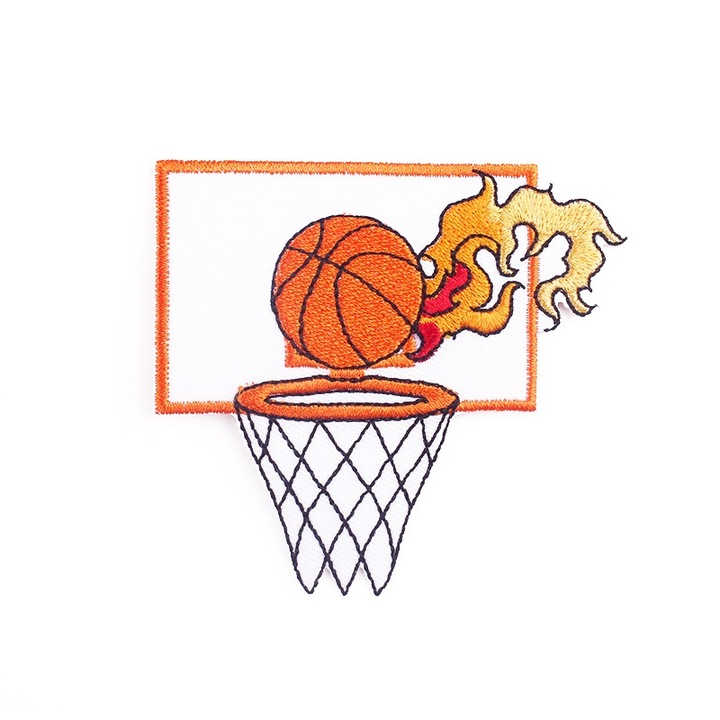 Patch textil brodat Cosul de baschet, sport 8x7.3 cm