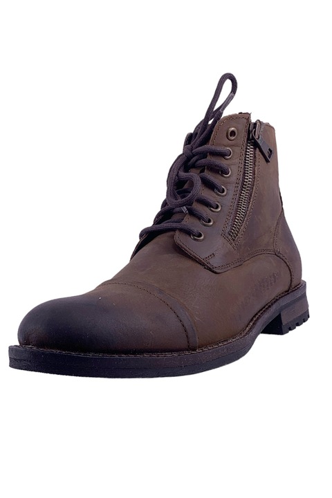 Ghete barbati, Redfoot, Piele naturala, Cu sireturi si fermoare, Maro, 41 EU