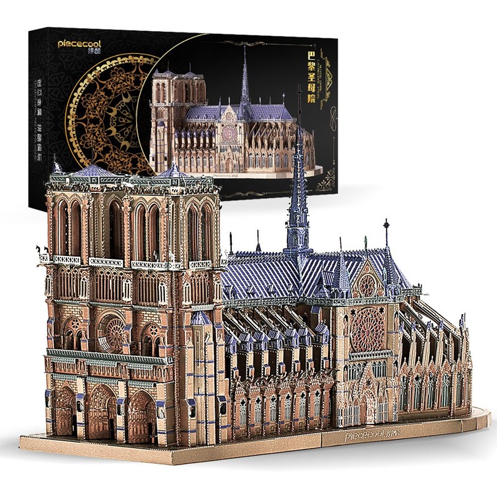 3D пъзел Piececool, Notre Dame de Paris, Метал, 382 части