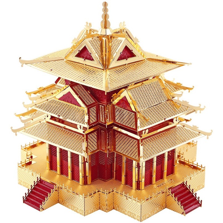 3D пъзел Piececool, Наблюдателна Кула на Забранения Град, Метал, 126 части