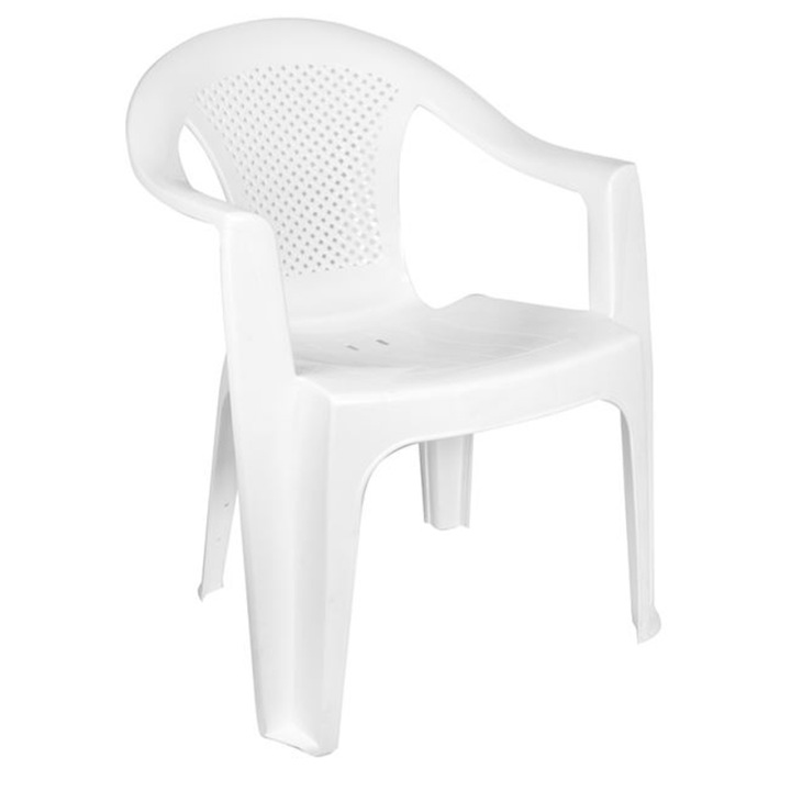 Градински стол, Пластмаса, 60х40х80 см, Бял