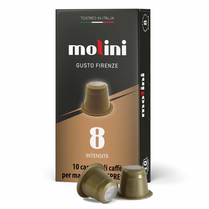 Capsule de cafea MOLINI Firenze, compatibile cu Nespresso, 10 bucati