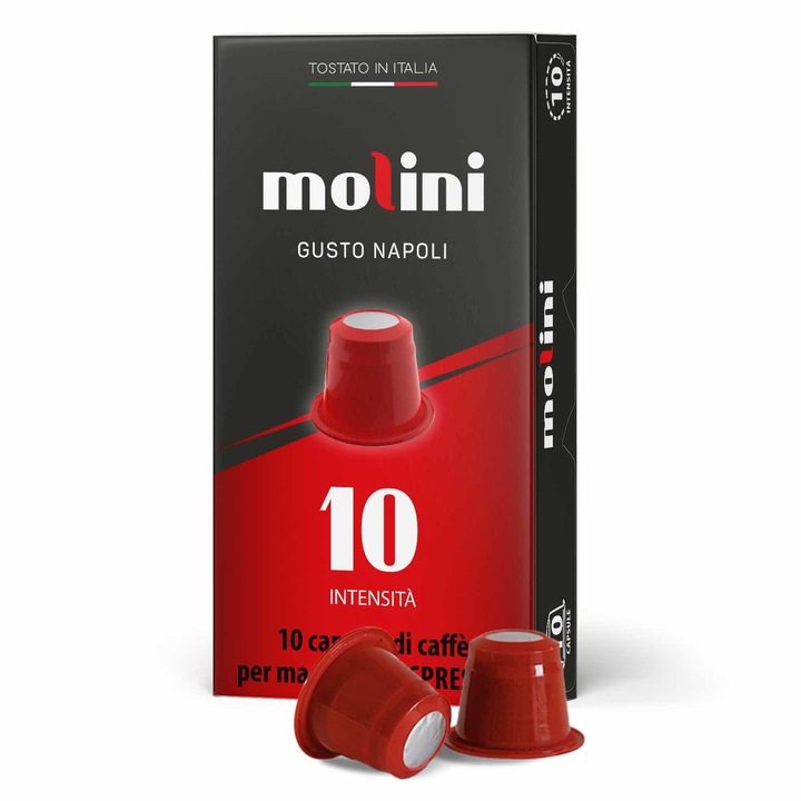 Capsule de cafea MOLINI Napoli, compatibile cu Nespresso, 10 bucati