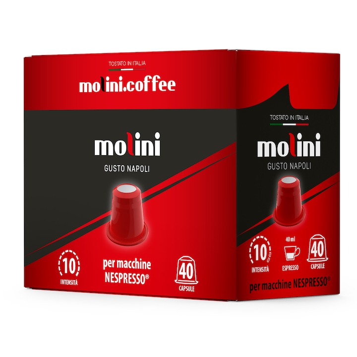 Capsule de cafea MOLINI Napoli, compatibile cu Nespresso, 40 buc