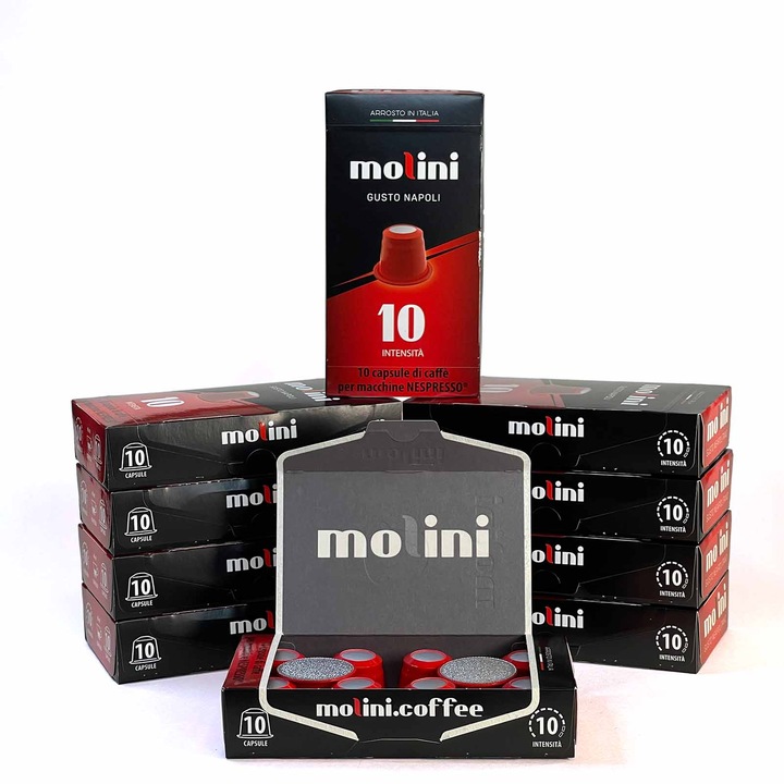 Capsule de cafea MOLINI Napoli compatibile cu Nespresso, 100 buc
