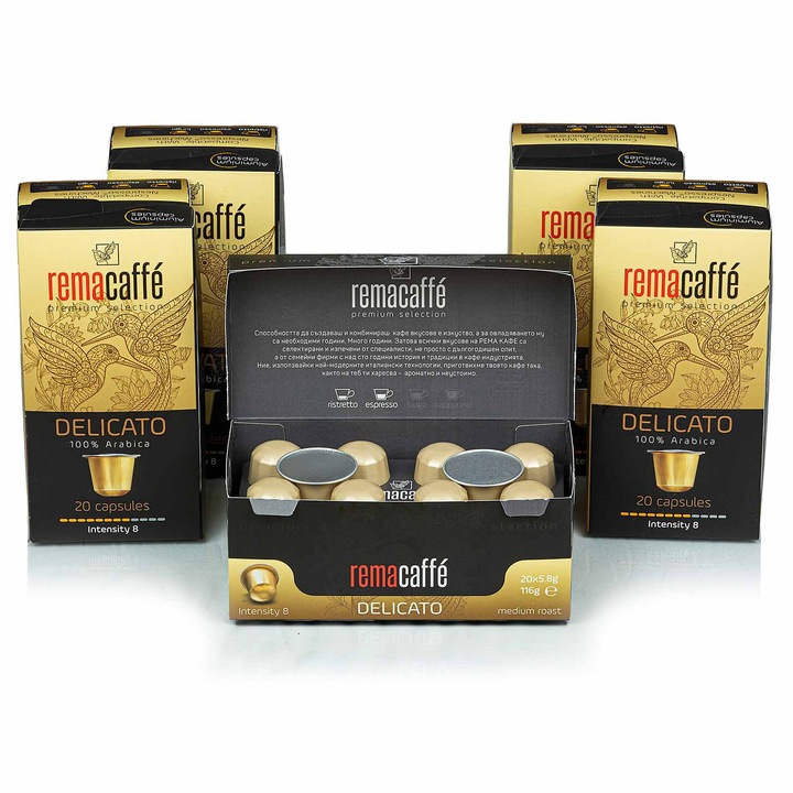 Кафе капсули REMACAFFE Delicato, Съвместими с Nespresso, 100 броя