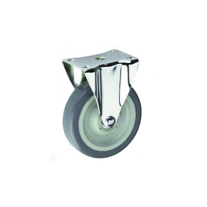 Roata furca fixa gri, 100 x 32 mm