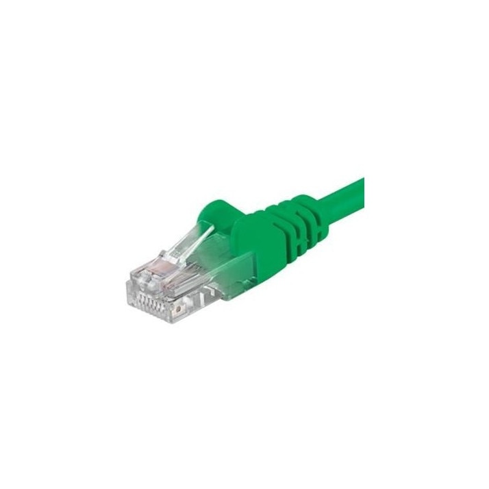 Cablu Patchcord UTP RJ45-RJ45 Categoria 6, 10m, verde, cupru integral ...