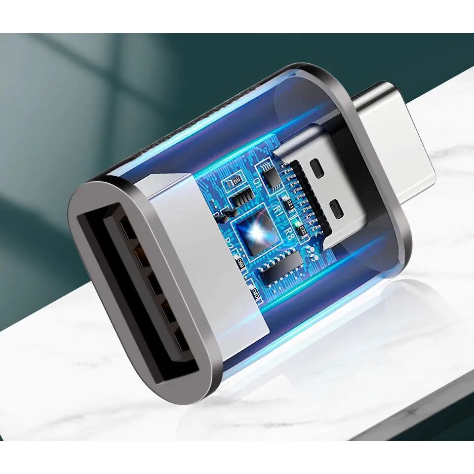 Adaptor Metalic MTP OTG USB Type C tata la USB 3.0 10gbps mama Gray