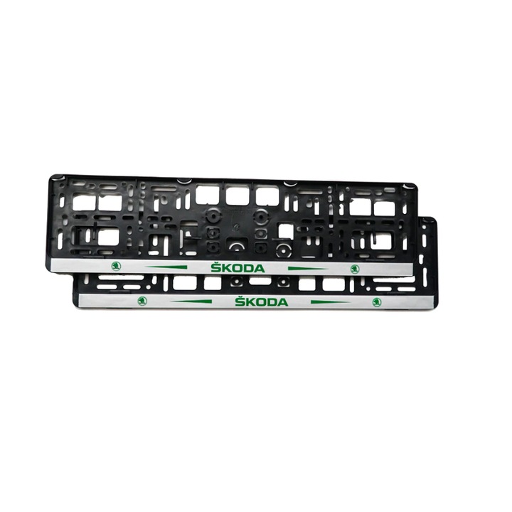 Set 2 bucati suport numar inmatriculare Skoda