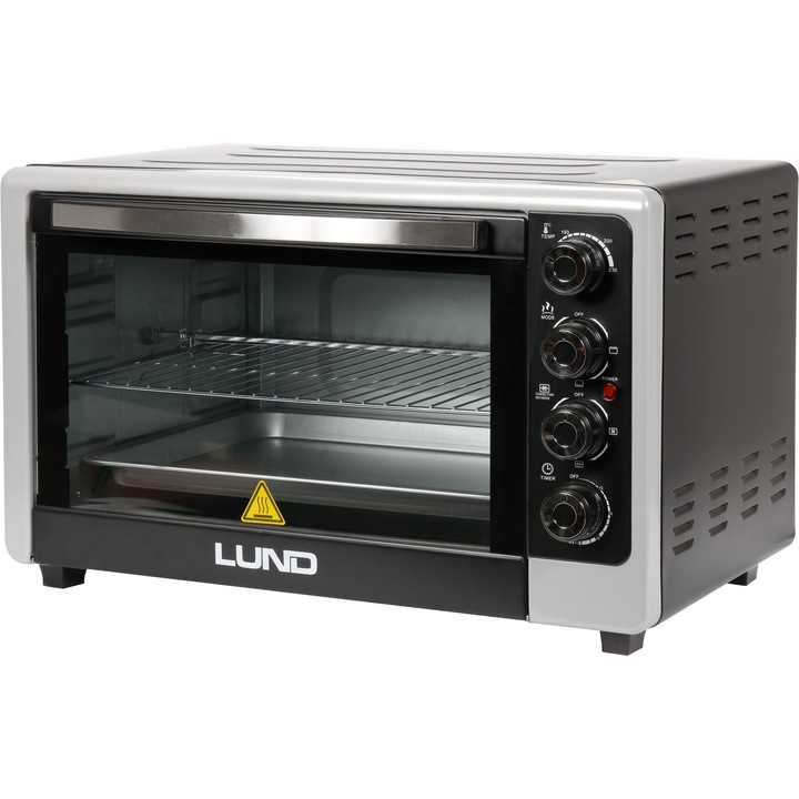 Cuptor electric, Lund, Cu microunde, 2000W, 48 l, Argintiu, Negru