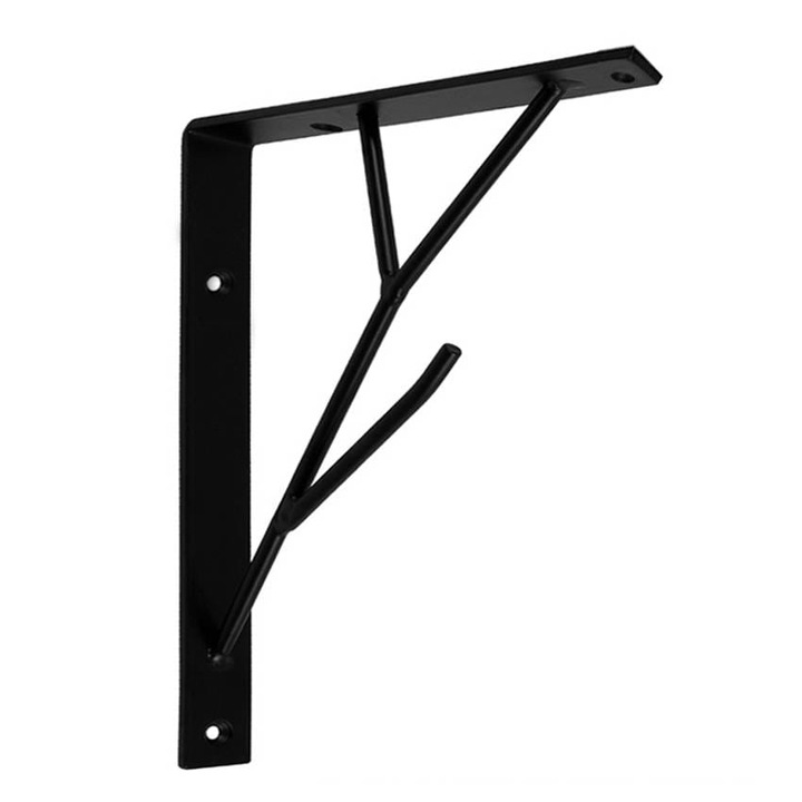 Suport pentru rafturi Loft Industrial TREE, 20 x 71 Negru mat