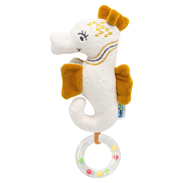 Играчка дрънкалка BabyJem, допълнително морско конче, 3 месеца+, оранжево