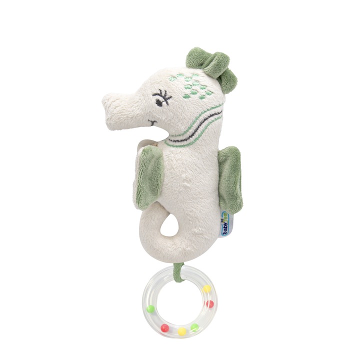 BabyJem csörgő játék, extra csikóhal, 3 hónaposnál idősebb, zöld
