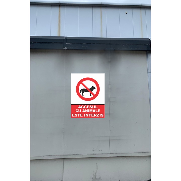 Sticker decorativ, indicator accesul cu animale este interzis, autocolant, 420x594mm A2