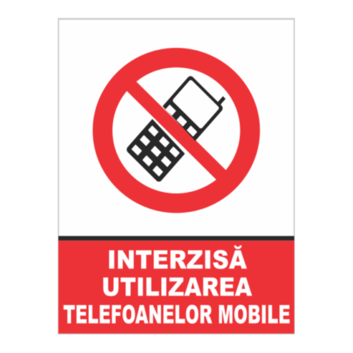 Sticker decorativ, indicator interzisa utilizarea telefoanelor mobile, autocolant, 841x1189mm A0