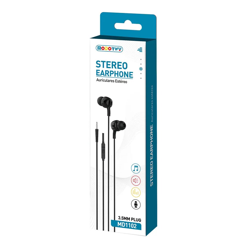 Casti pentru dispozitive mobile Modorwy MD1102, Microfon, Negru