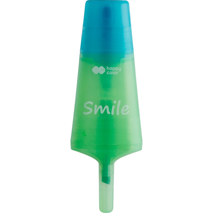 Set highlighter/carioca 2in1, HappyColor, Varf subtire/gros, Albastru/Verde