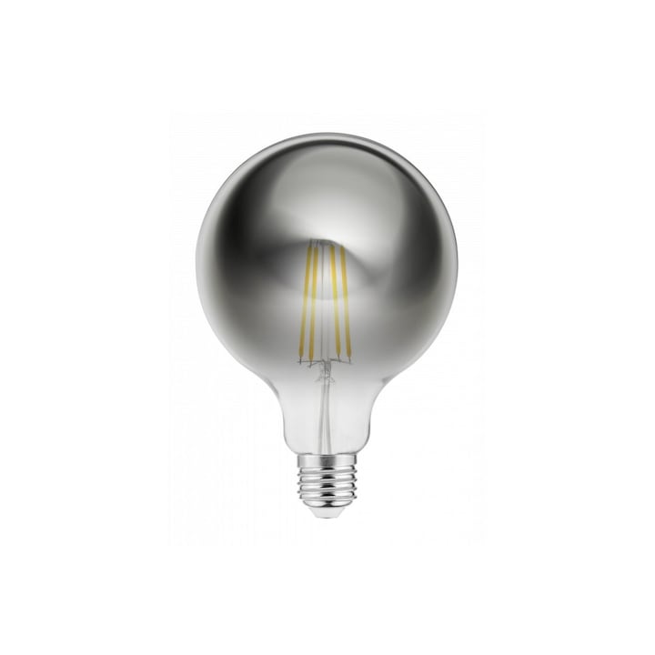 Опушена LED крушка, голям глобус, икономична GTV, E27, 8W, 720 лумена, топла светлина-2700k