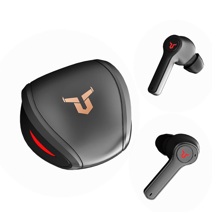 NUBI GM9 vezeték nélküli fejhallgató, TWS LED, Hi Fi, Bluetooth Wireless, Deep Bass, HD call, 360 Stereo, E-sports, Fekete