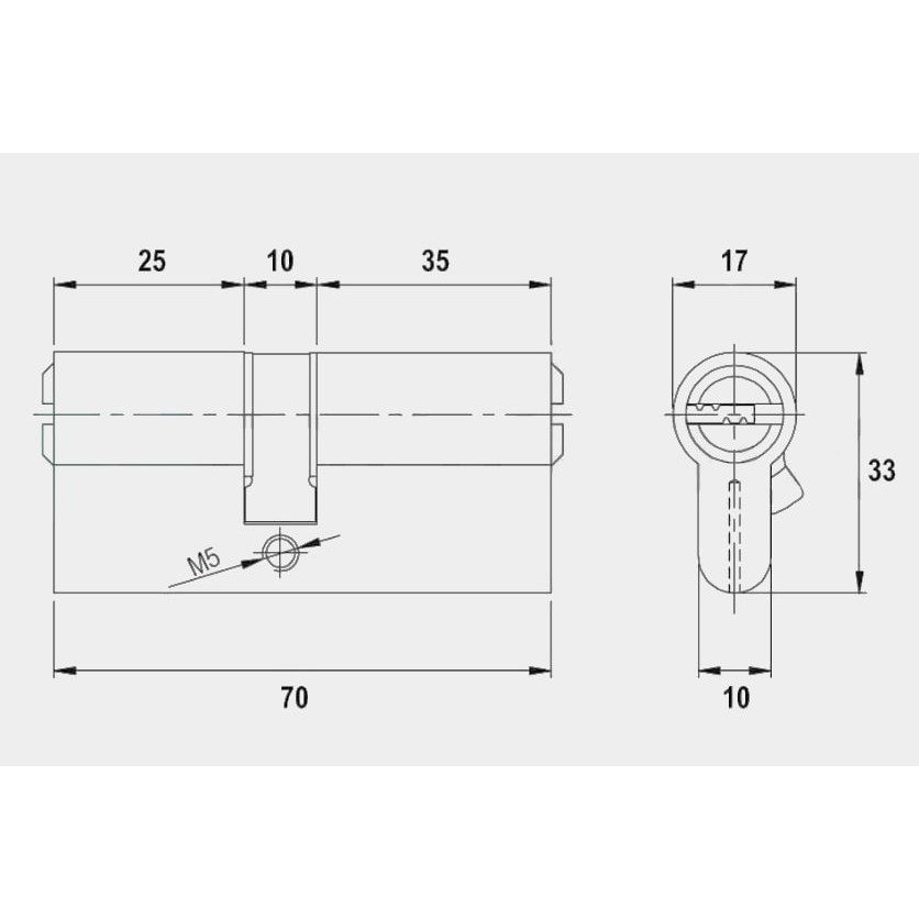 Патрон за врата Assa Abloy, метал, размер 70 мм (25x10x35) - eMAG.bg