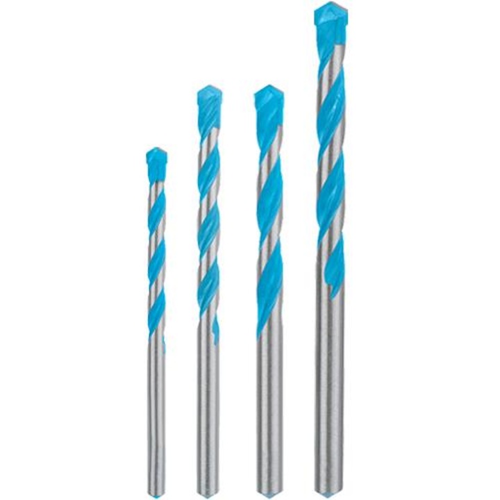 Set 4 burghie EXPERT CYL-9 MultiConstruction Bosch, multimaterial, diametre 5,5/6/7/8 mm, prindere cilindrica