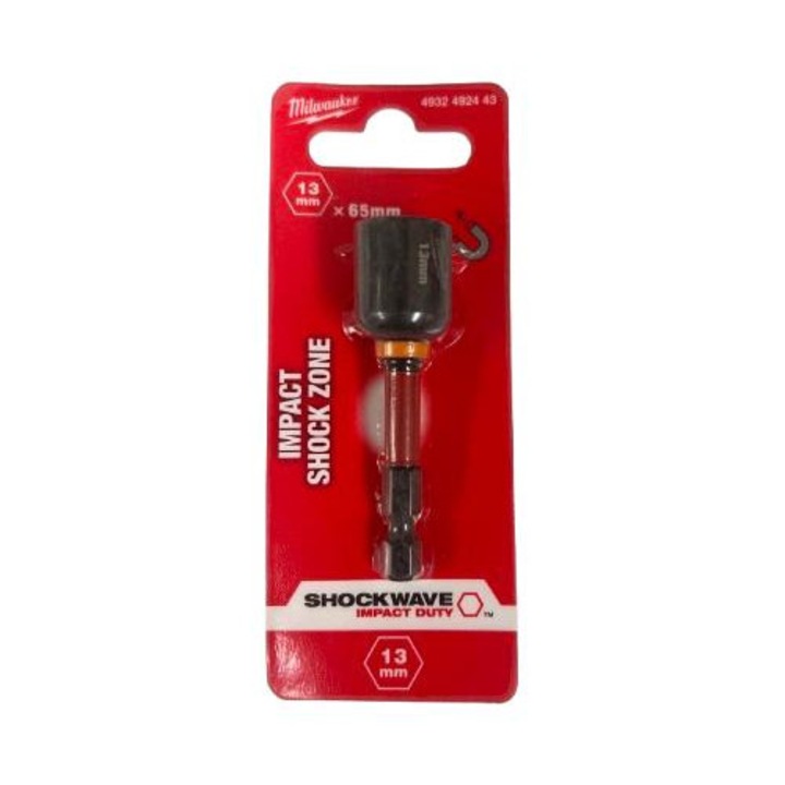 Milwaukee Shockwave Impact Duty 13 mm-es mágneses dugókulcs M8 csavarokhoz, 65 mm hosszú
