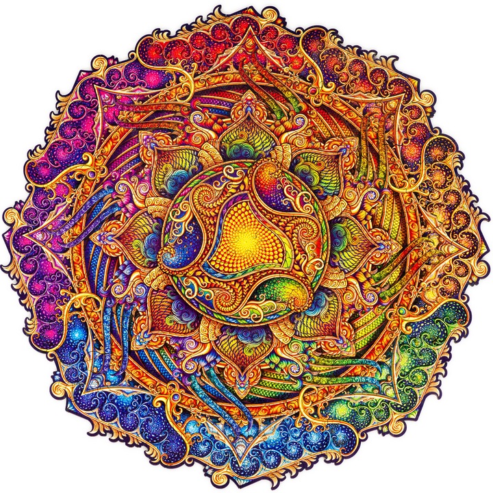 Fa Puzzle, Mandala, Abundance, King Size, A3, 350 db, Átmérő 33 cm