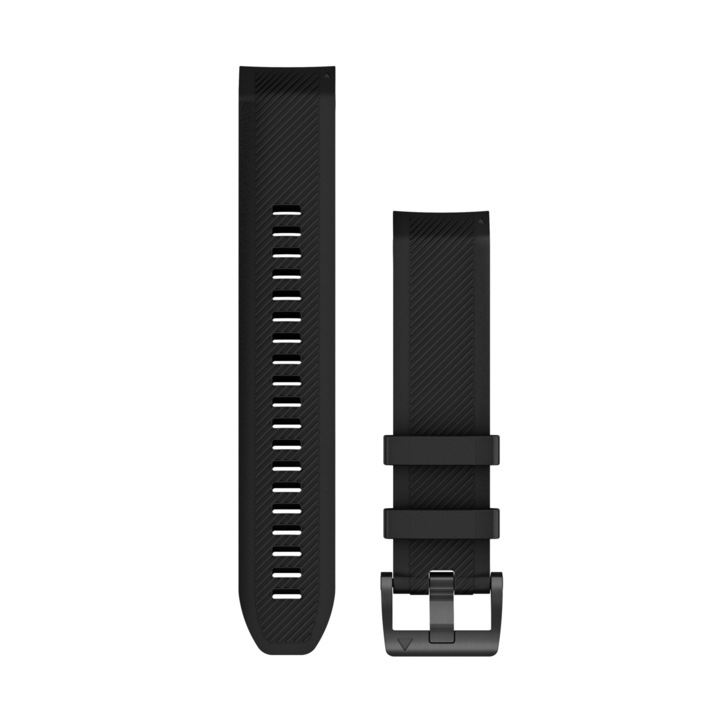 Garmin Marq QuickFit okosóra szíj, 22 mm, szilikon, fekete/ezüstszín