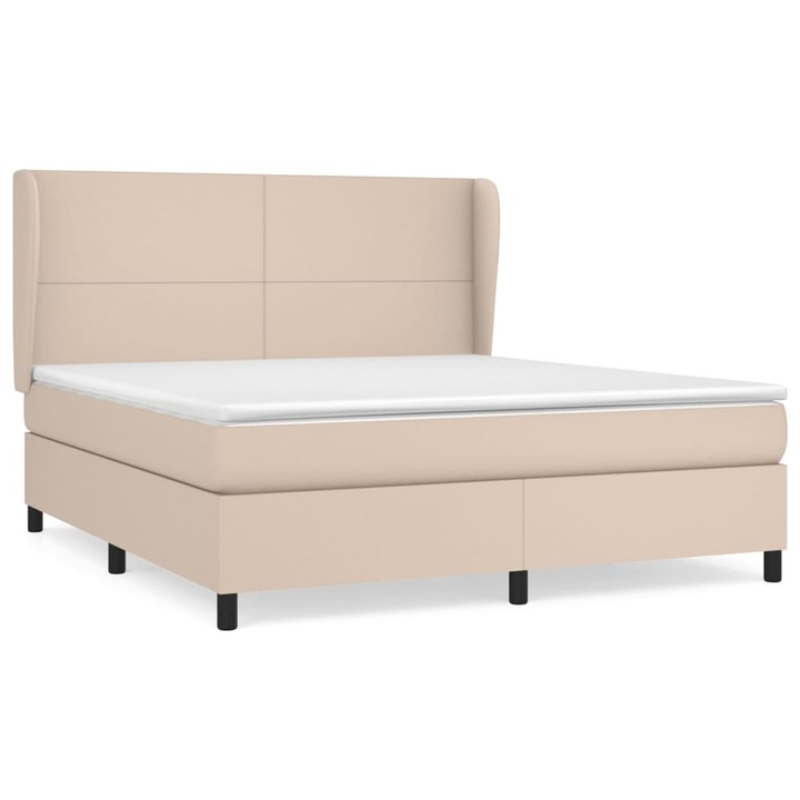 vidaXL cappuccino színű műbőr rugós ágy matraccal 160 x 200 cm, 65.27 kg 3128924