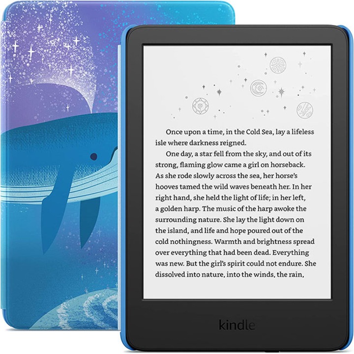 EBook Reader Amazon Kindle Kids 2022, 6", 16 GB, 300 ppi, Wi-Fi, USB-C, Space Whale