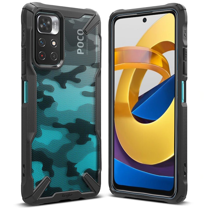 Калъф AZIAO Tech X Design Case за Xiaomi Poco M4 Pro 5G, Fusion Smart Protection, Anti-Impact, Extra Grip Texture, Anti-Drop Test, Military-Grade Protection, Black Camouflage