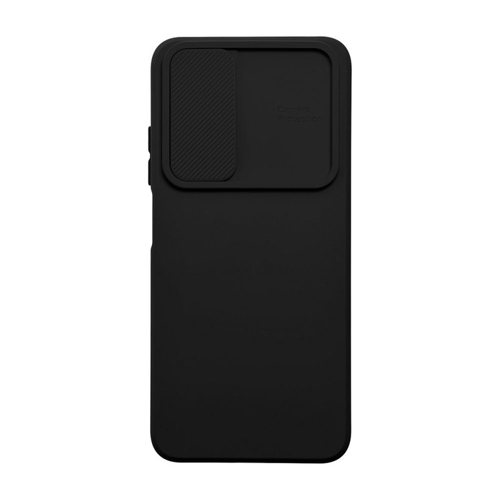 Калъф за Xiaomi Redmi 12C / Poco C55, silicone slide camera, черен