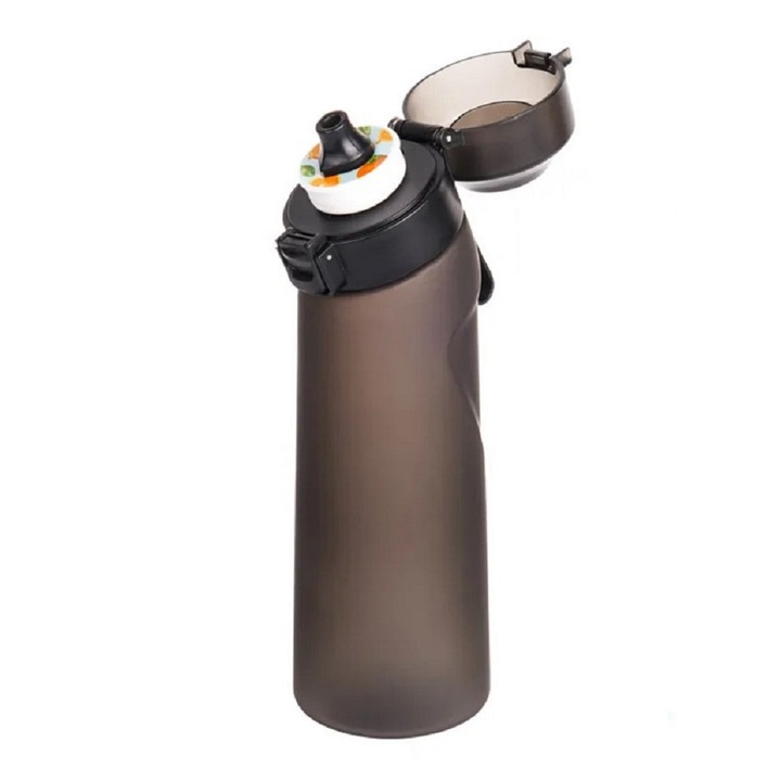 Air Up vizespalack, kapszulákkal kompatibilis, Az ízesített vízérzetért, 650 ml, Fekete színű