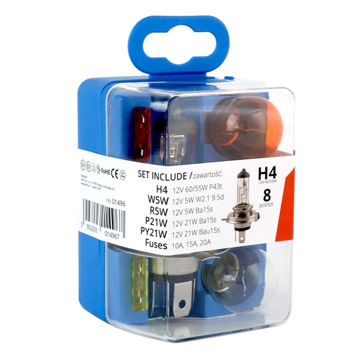 Set becuri si sigurante 8 buc H4