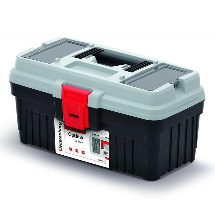 Cutie pentru scule Kistenberg Optima 40 KOP4020-4C, 36x19x19 cm, negru-gri