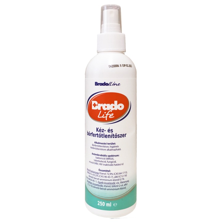 Brado Life bőr- és kézfertőtlenítő szer 250 ml