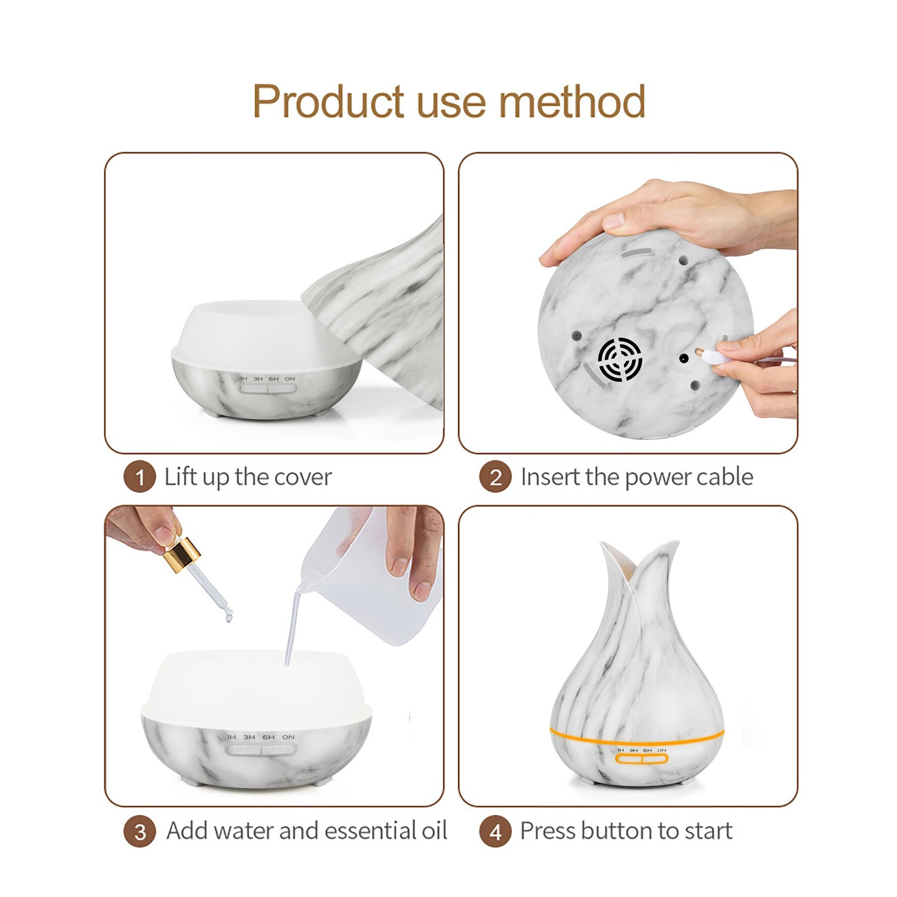 Дифузор и овлажнител за етерични масла, led, 7 режима на осветление ...