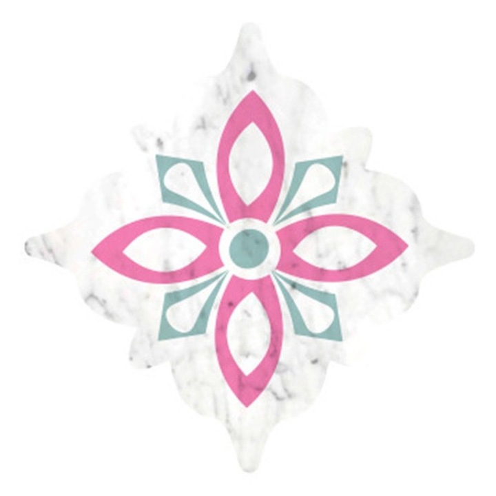 Stickere decorative pentru gresie si faianta Luxer, Set 15 buc, Roz, 7.5x7.5 cm