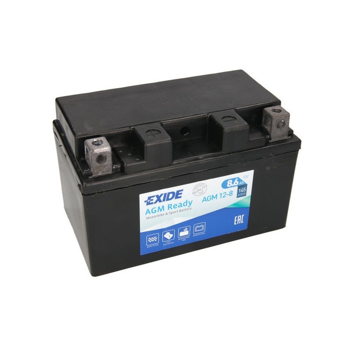 Акумулатор за мотоциклет, EXIDE AGM (YTZ10S-BS), 12V 8.6Ah, 150x90x95, 145.0A (ляв+)