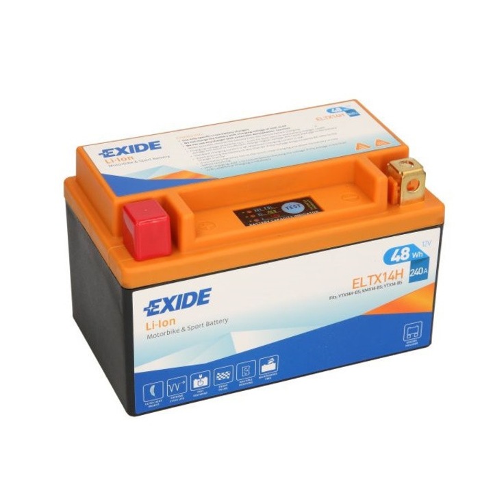 Baterie moto, EXIDE LI-ION (ELTX14H), 12V 4Ah, 150x87x93, 240.0A (stanga+)