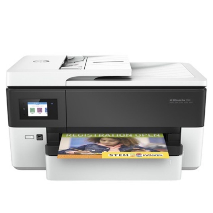 Imprimanta inkjet color HP Pro 7740e, A4, duplex, ADF, USB 2.0, Wi-Fi, 18 ppm negru, 22 ppm color
