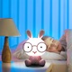 Lampa De Noptiera Pentru Copii, Iepure Roz, Lumina Calda